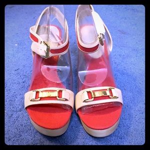 ralph lauren buckle strap sandle wedges